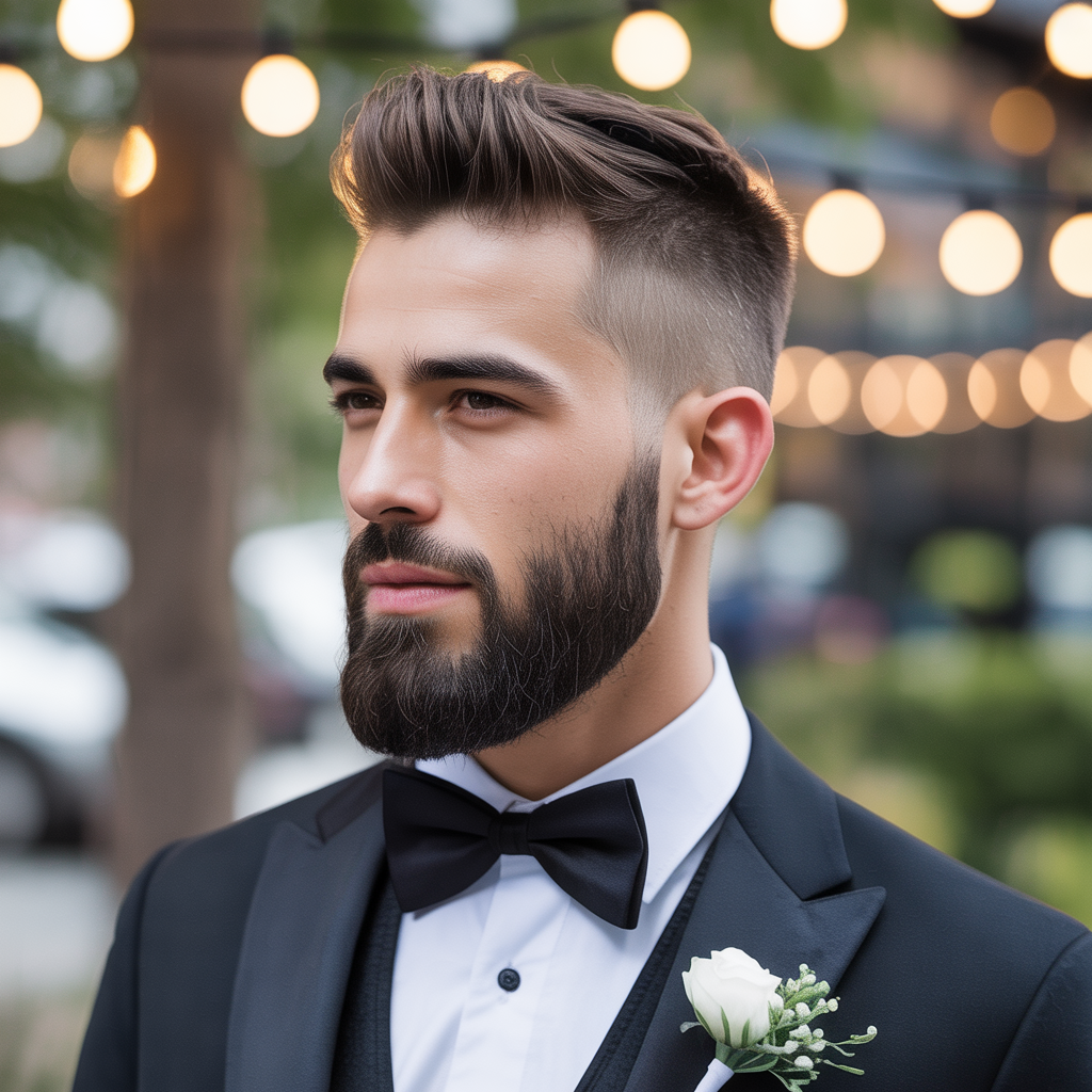 grooms hairstyles with beard