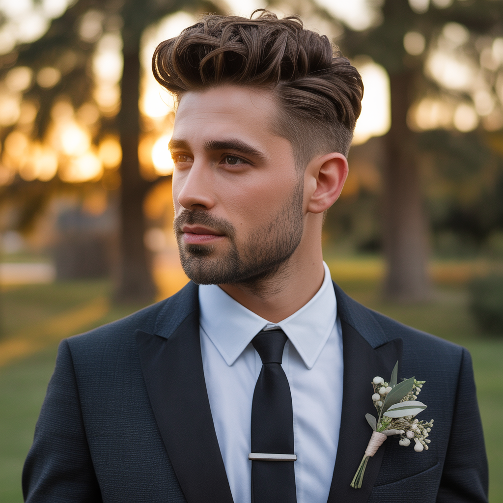 grooms hairstyles with beard