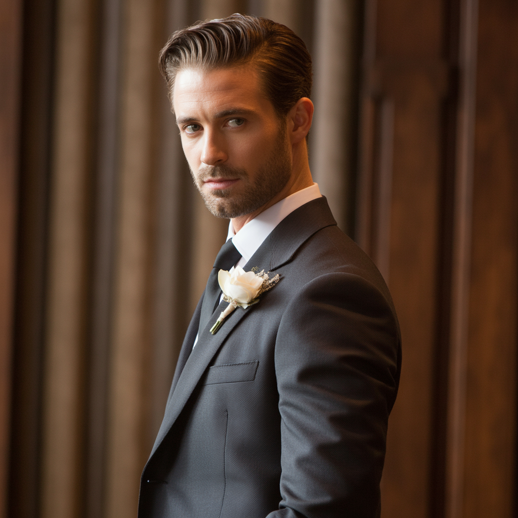 grooms hairstyles with beard