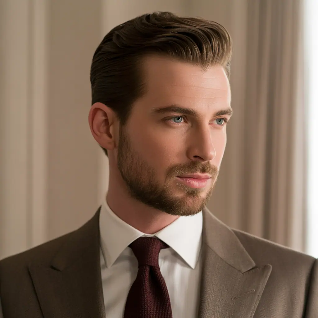 grooms hairstyles with beard