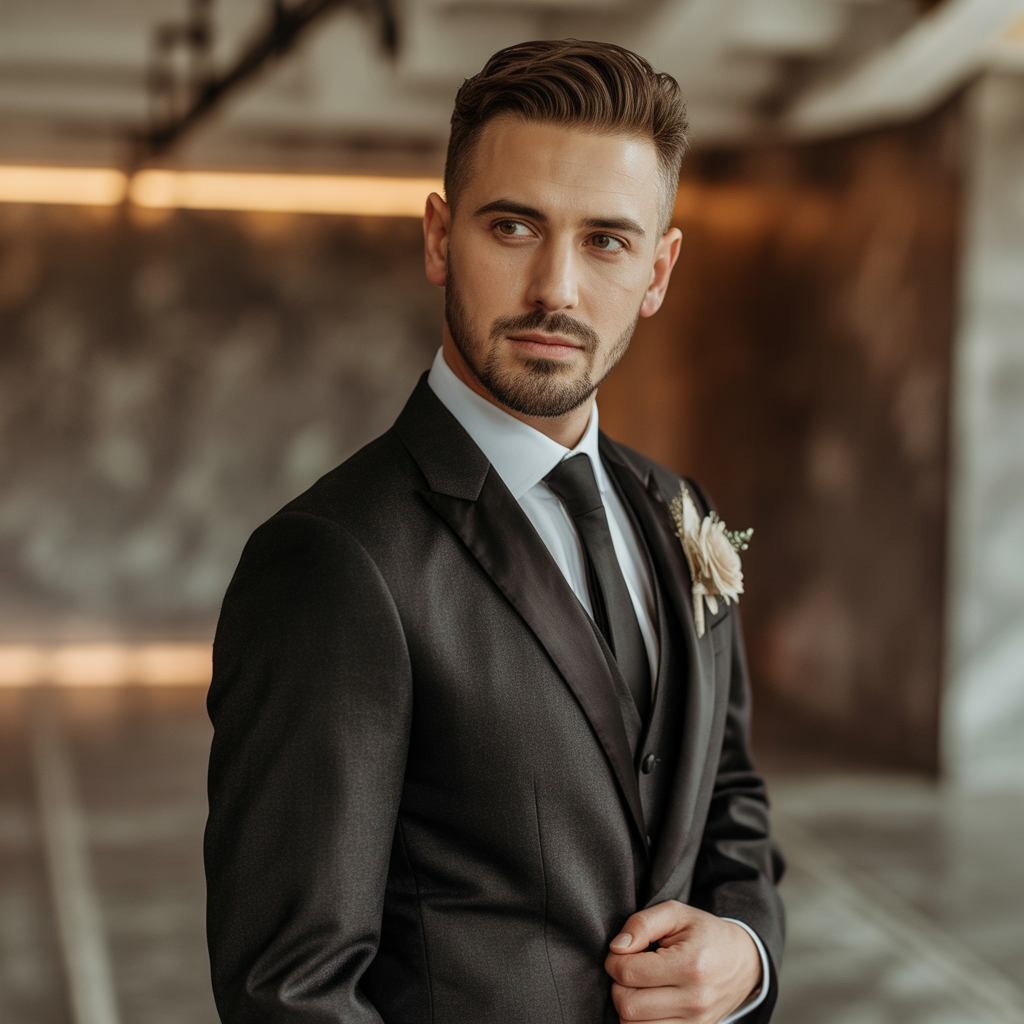 grooms hairstyles with beard