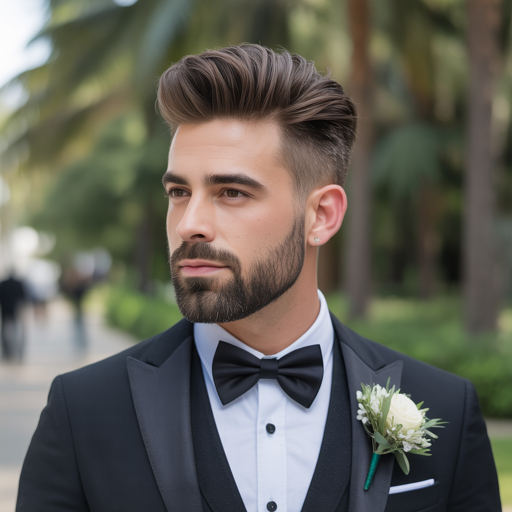 grooms hairstyles with beard