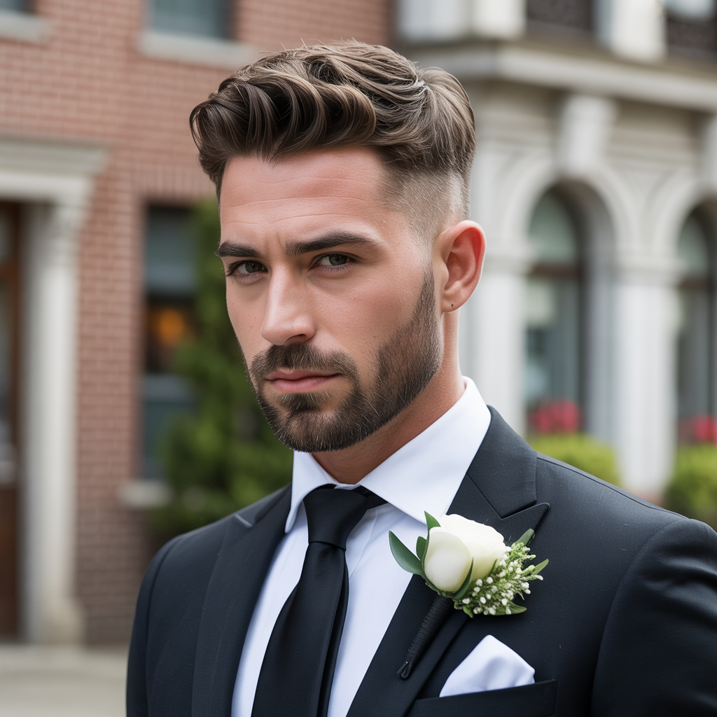 grooms hairstyles with beard