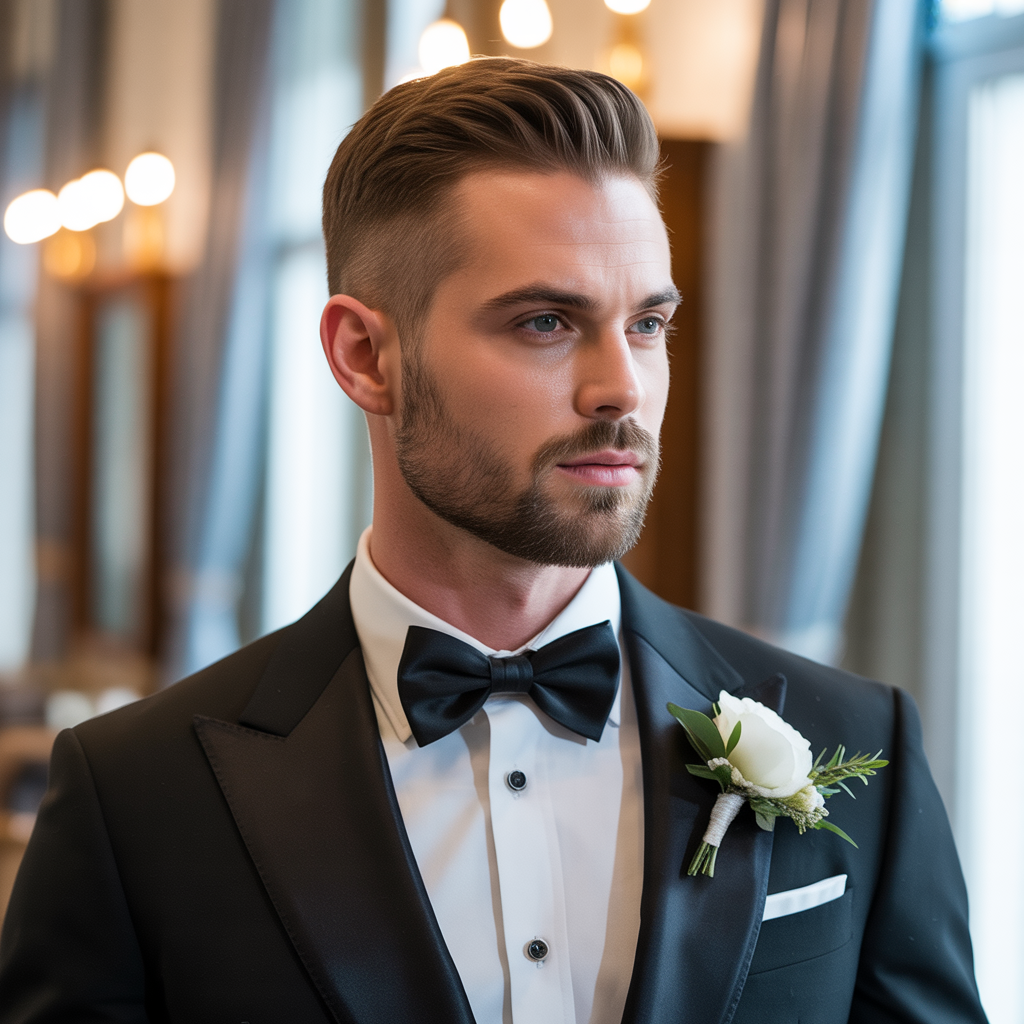 grooms hairstyles with beard