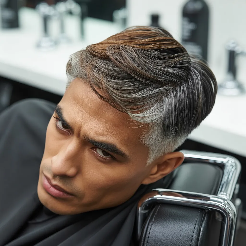 highlights to cover gray hair brunettes