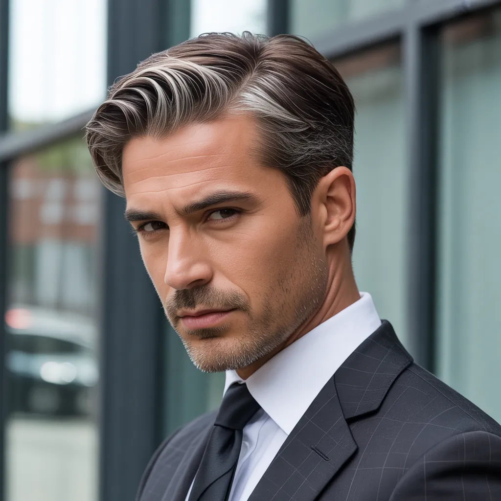 highlights to cover gray hair brunettes