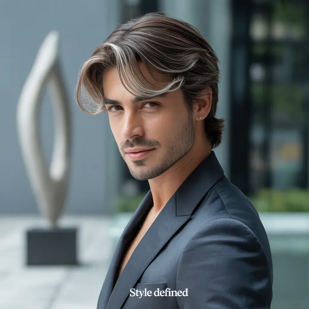 highlights to cover gray hair brunettes