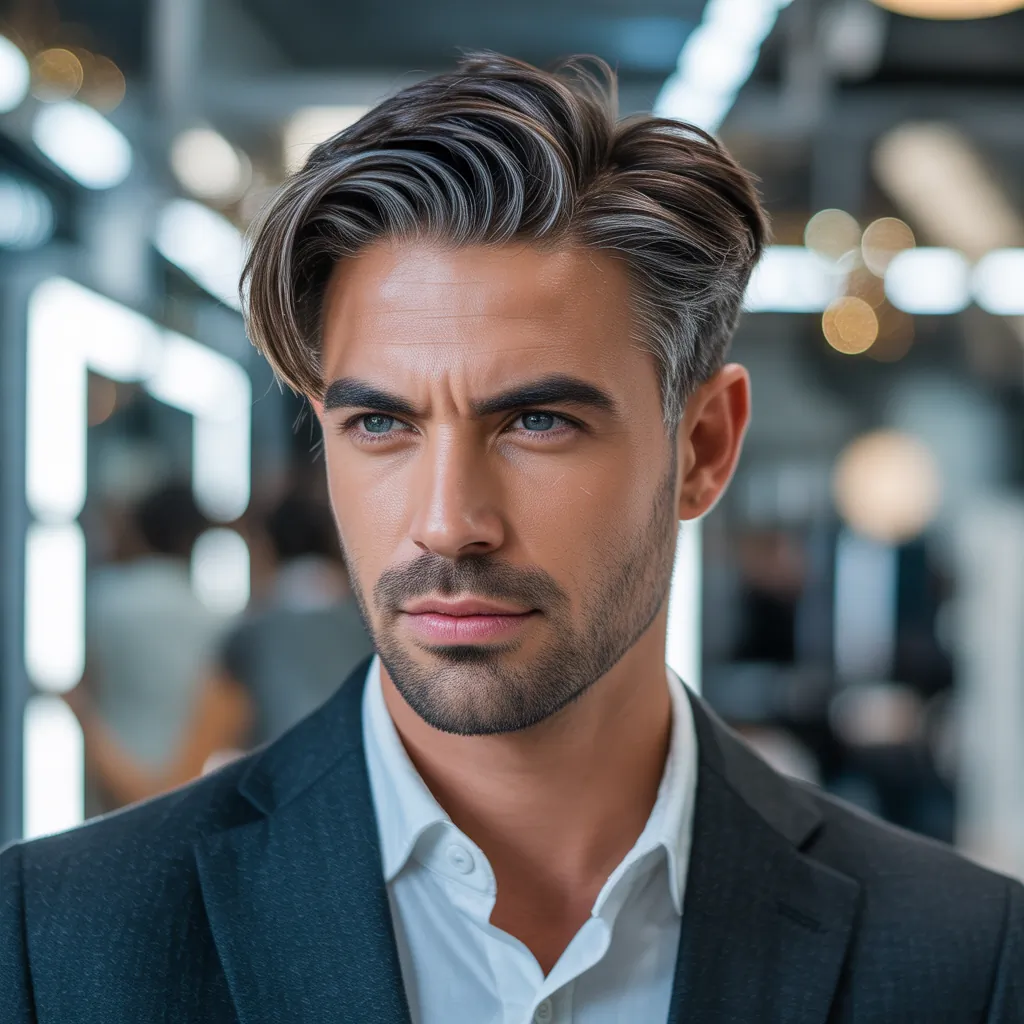 highlights to cover gray hair brunettes