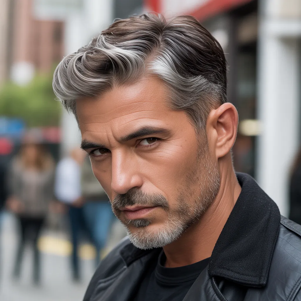 highlights to cover gray hair brunettes