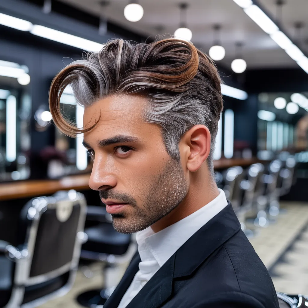 highlights to cover gray hair brunettes