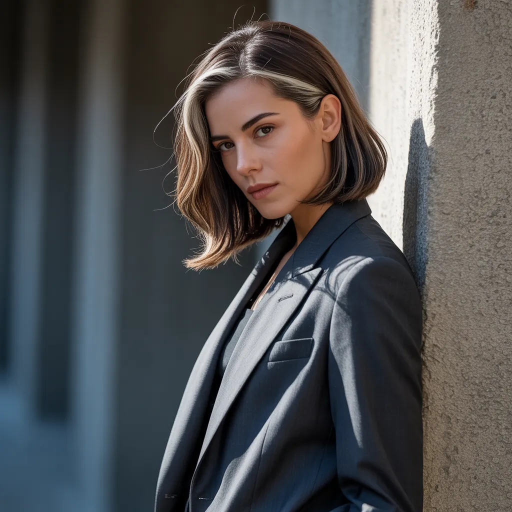 highlights to cover gray hair brunettes