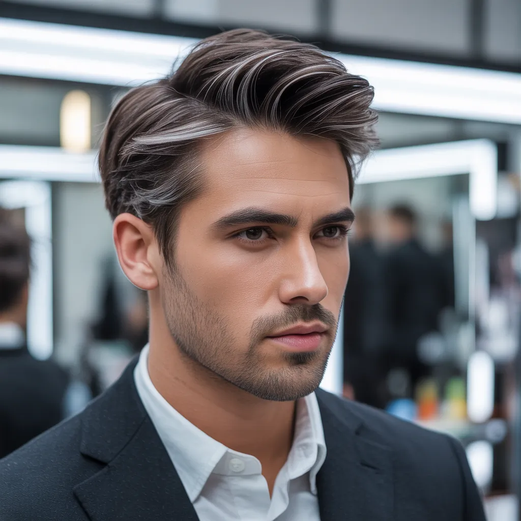 highlights to cover gray hair brunettes