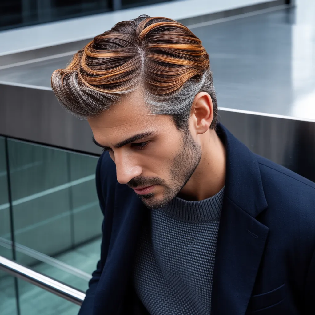 highlights to cover gray hair brunettes