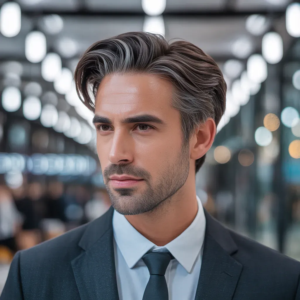 highlights to cover gray hair brunettes