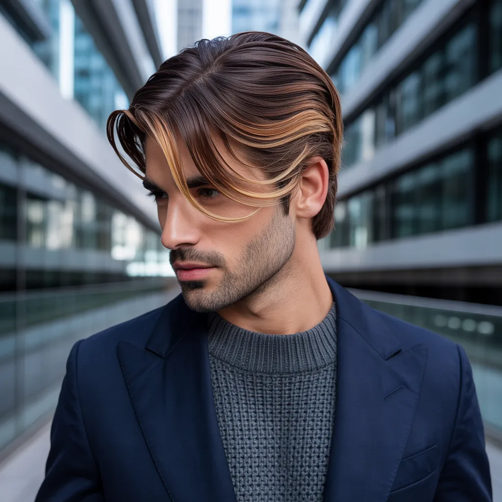 highlights to cover gray hair brunettes