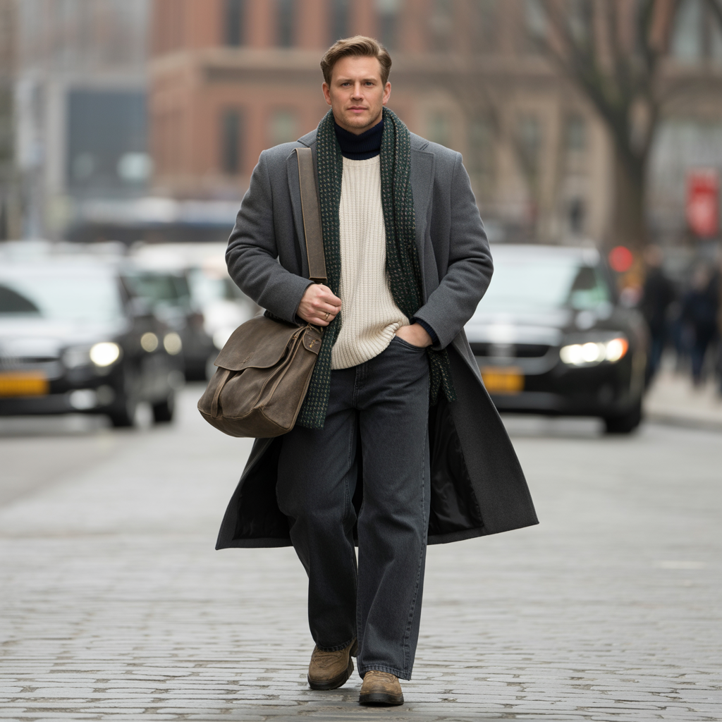 how to style baggy pants in winter