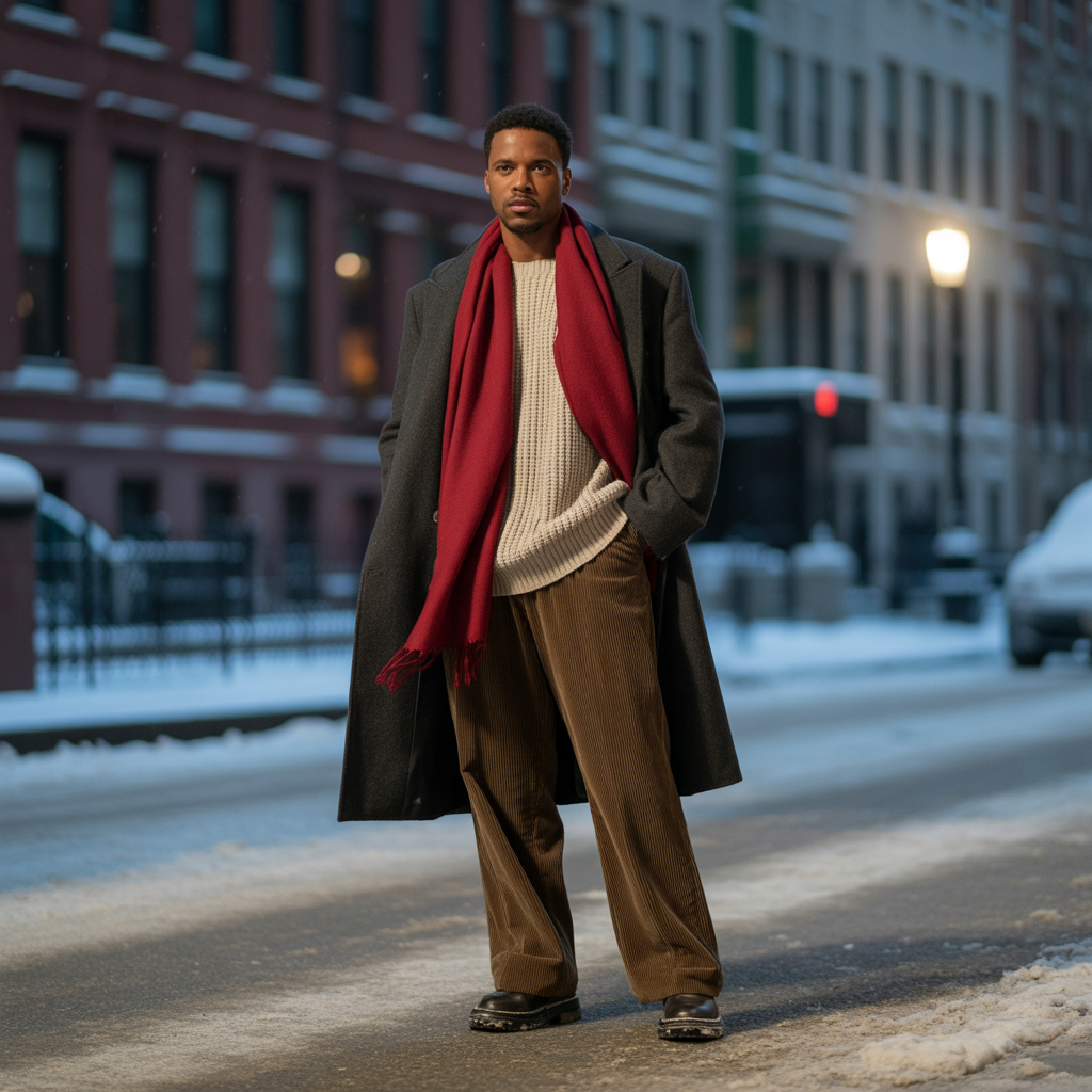 how to style baggy pants in winter