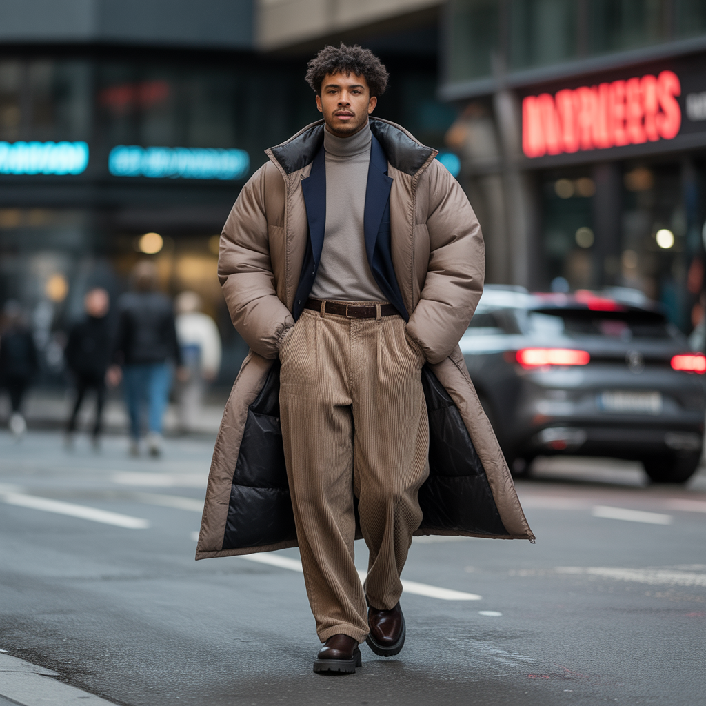 how to style baggy pants in winter