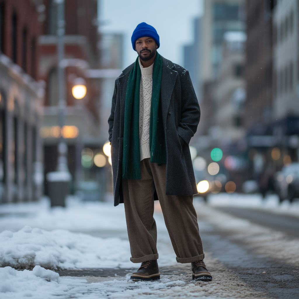 how to style baggy pants in winter