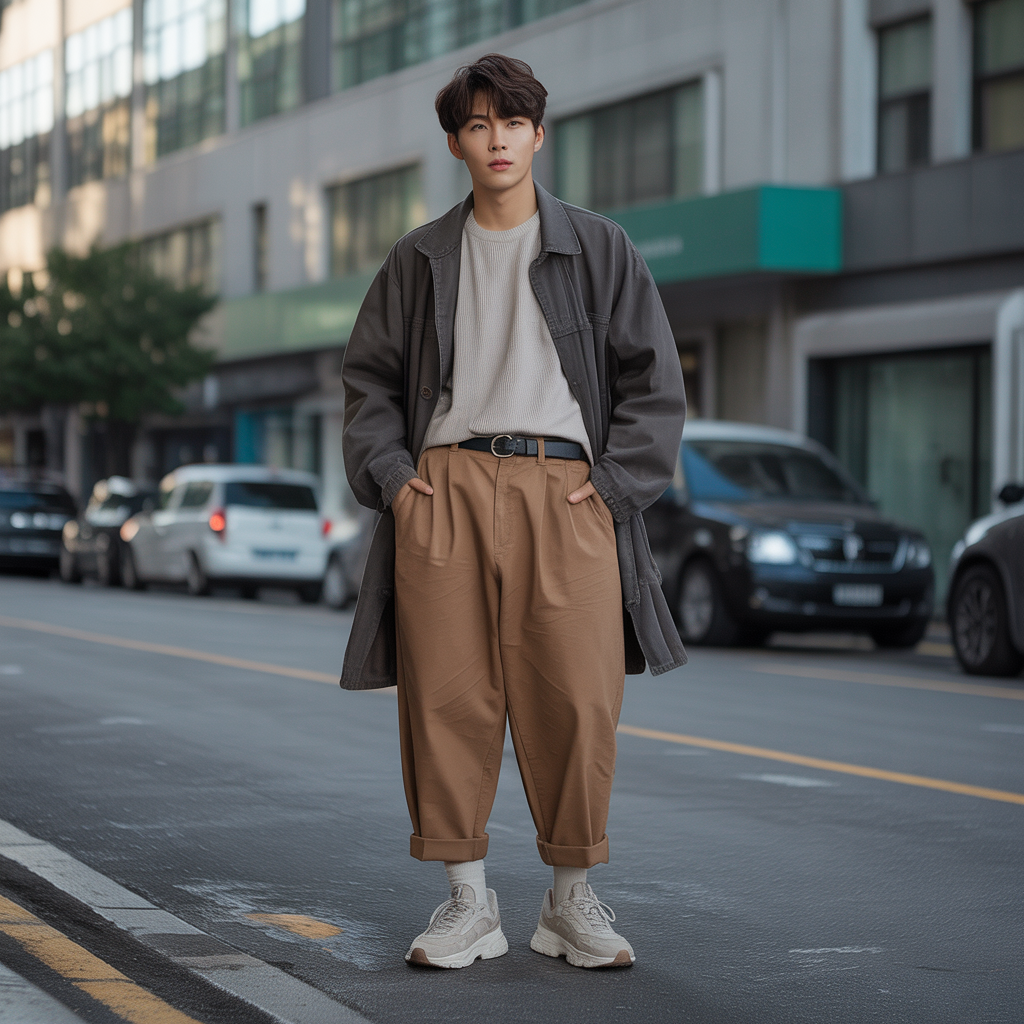 how to style baggy pants like korean men