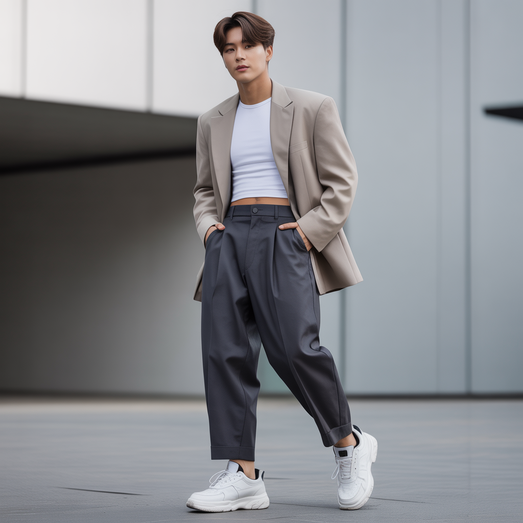 how to style baggy pants like korean men