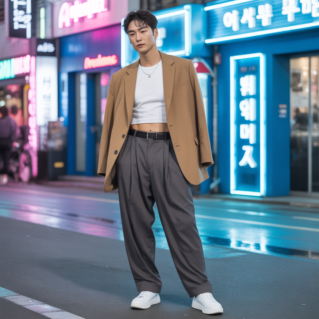 how to style baggy pants like korean men