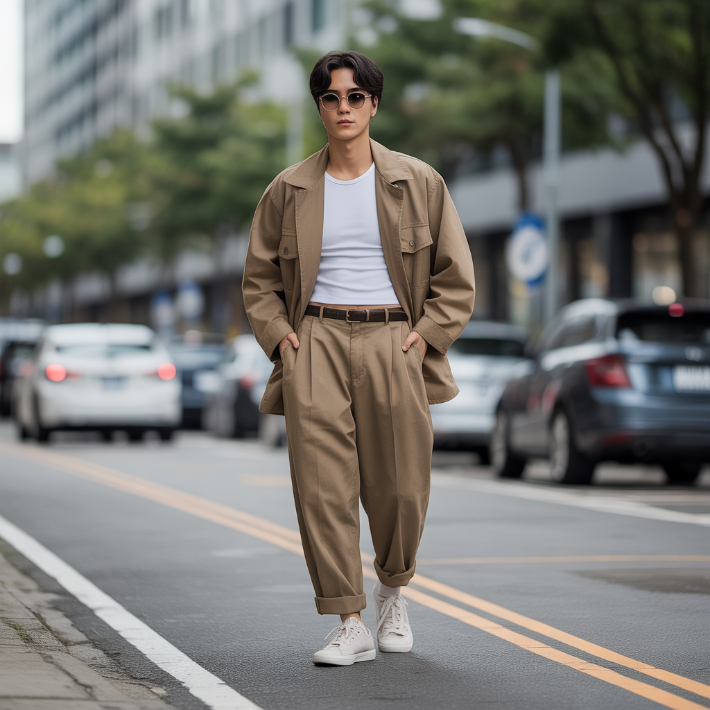 how to style baggy pants like korean men