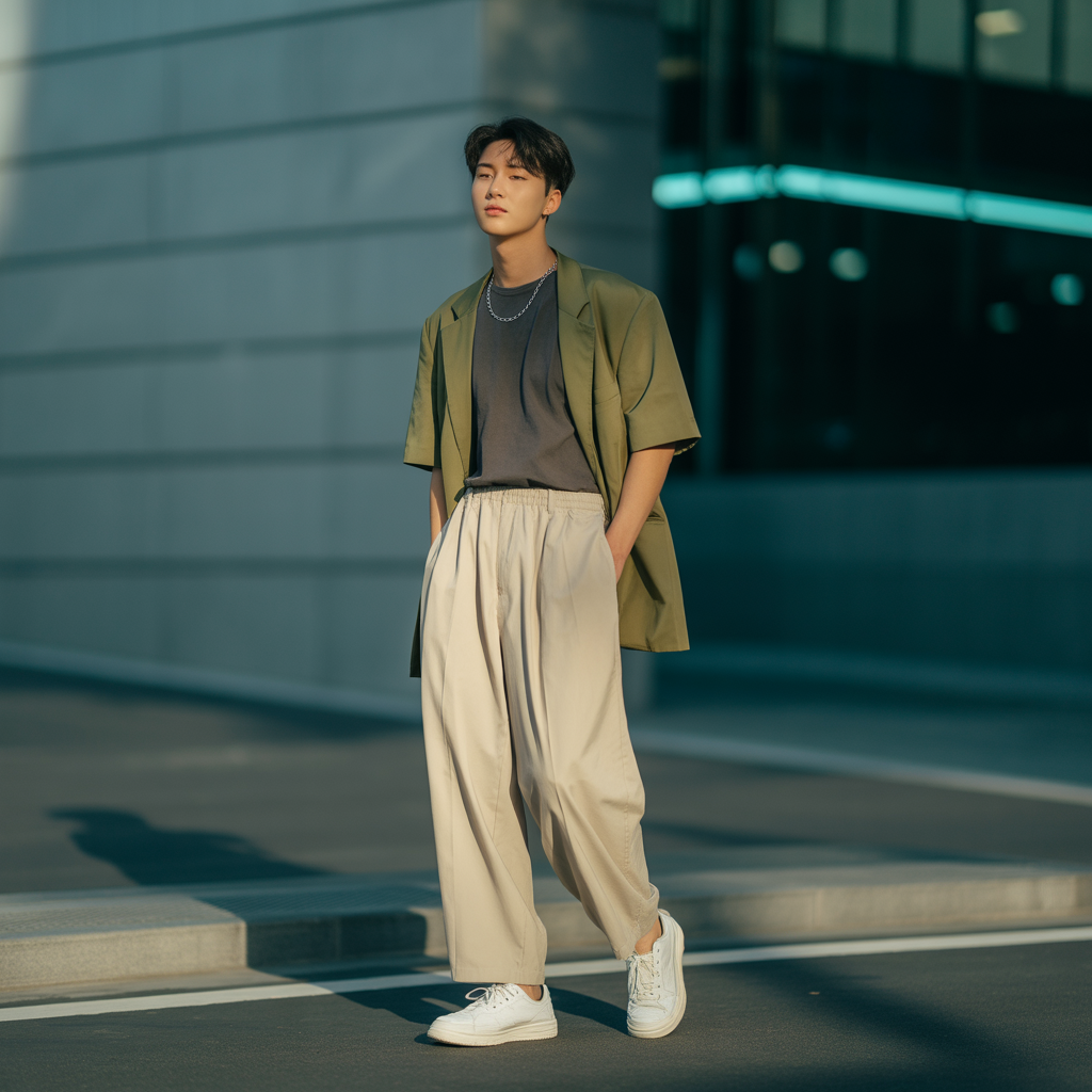 how to style baggy pants like korean men