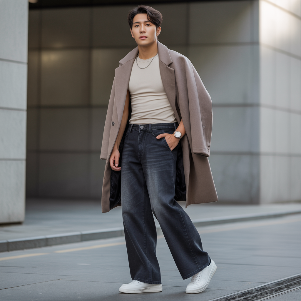how to style baggy pants like korean men