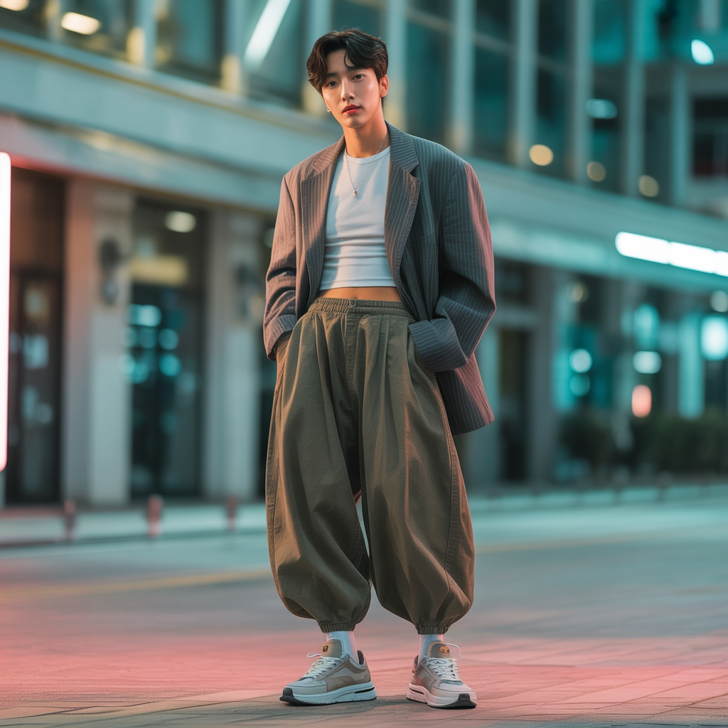 how to style baggy pants like korean men