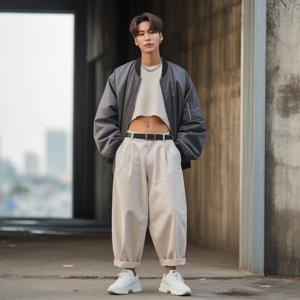 how to style baggy pants like korean men