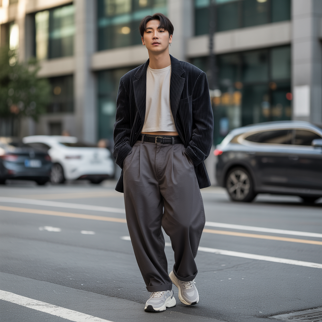 how to style baggy pants like korean men