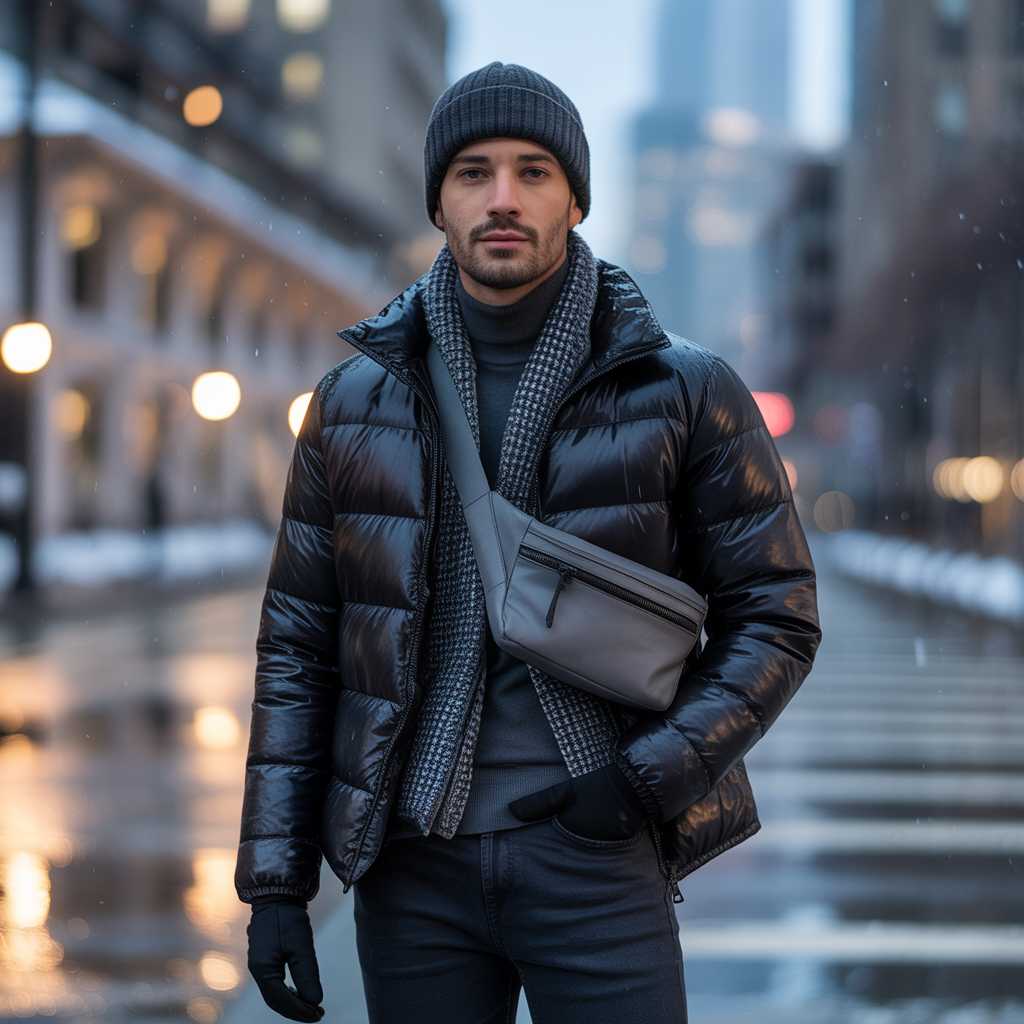 how to style black puffer jacket in this winter