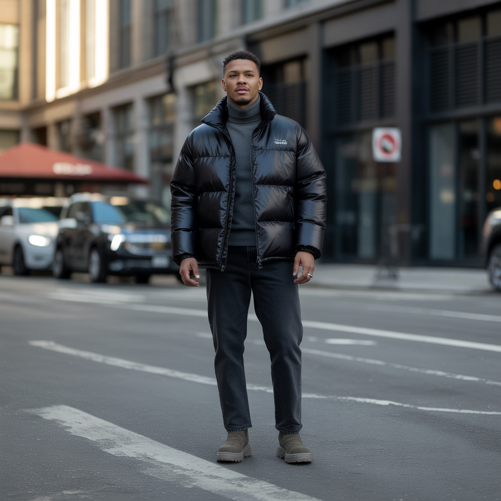 how to style black puffer jacket in this winter