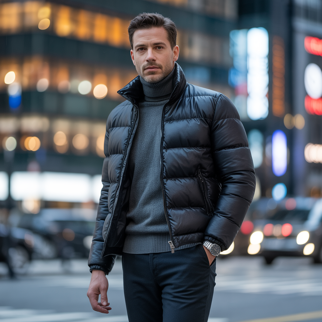 how to style black puffer jacket in this winter