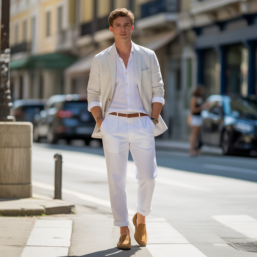 how to style white pants in summer