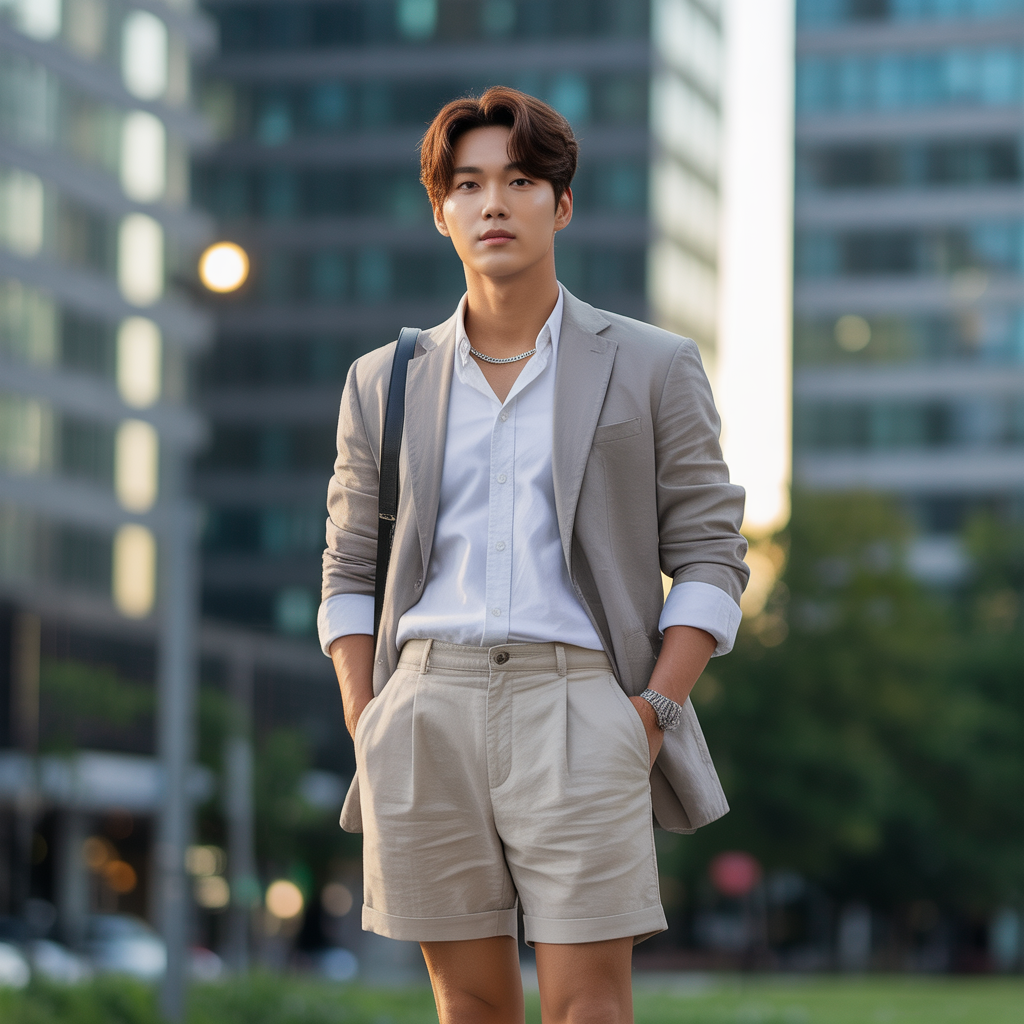 how to style your shorts like korean men