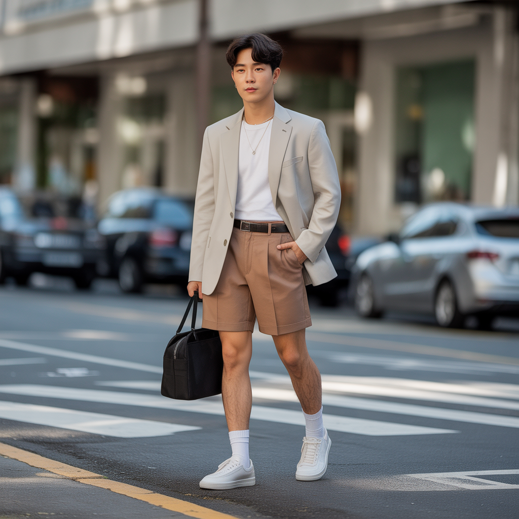 how to style your shorts like korean men