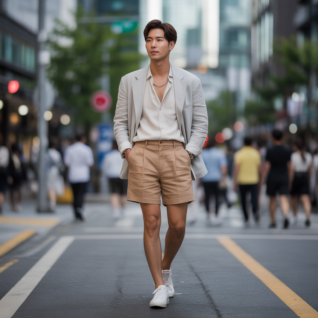 how to style your shorts like korean men
