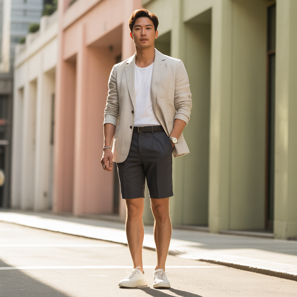 how to style your shorts like korean men