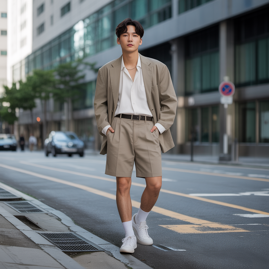 how to style your shorts like korean men