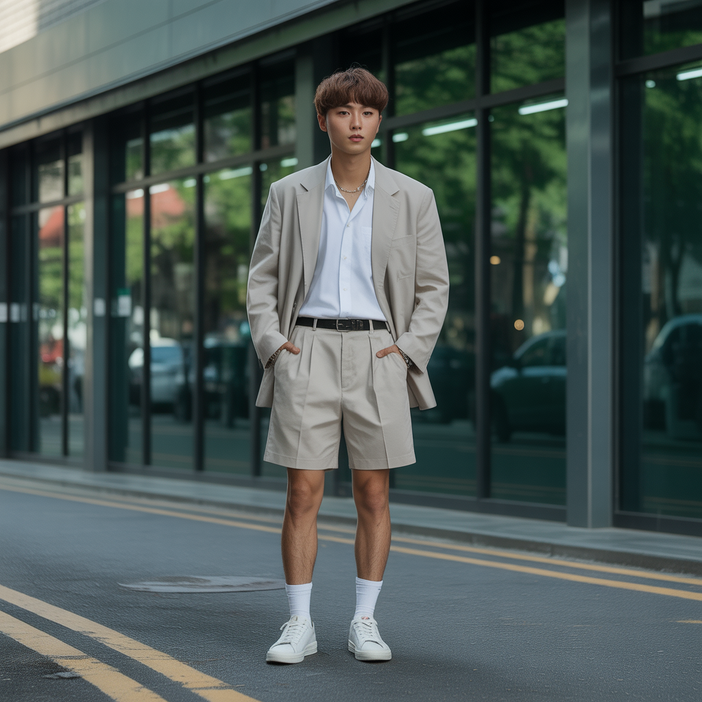 how to style your shorts like korean men