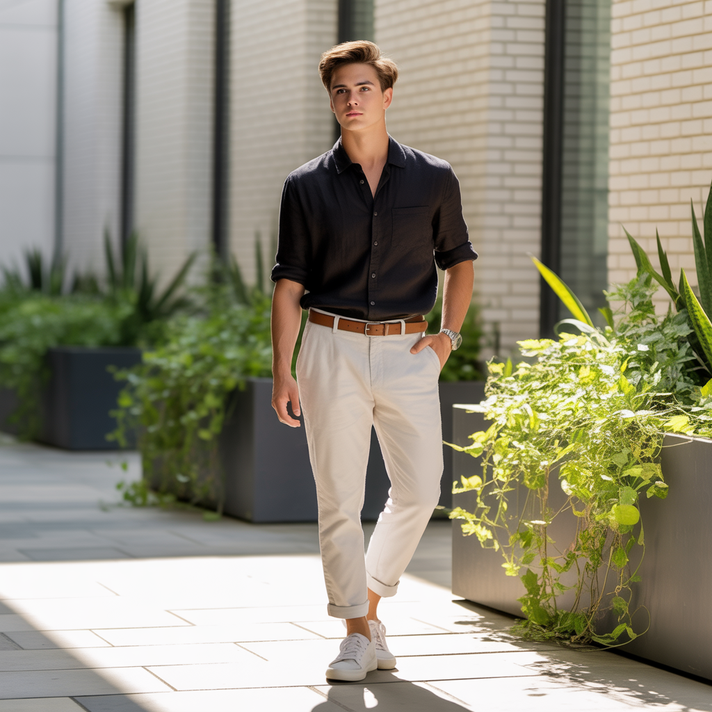 how to wear a black shirt in summer like korean men