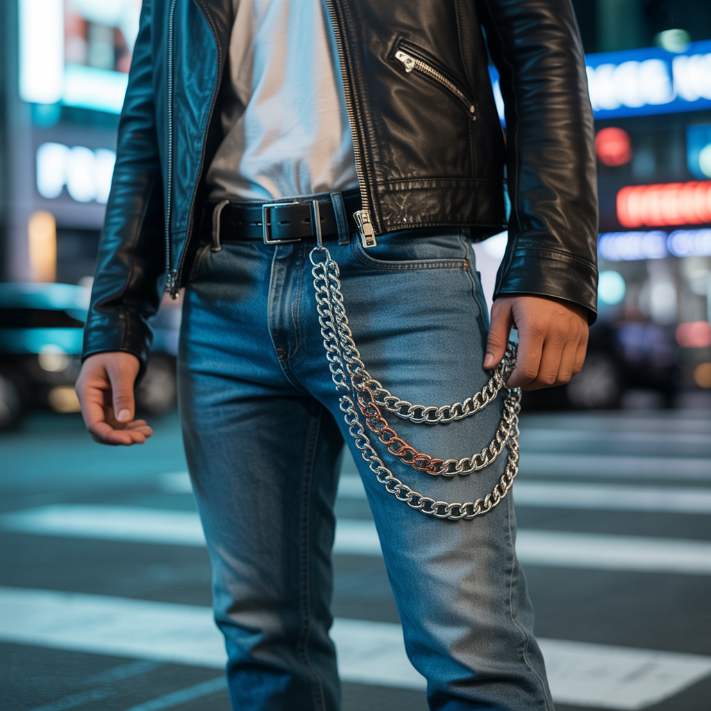 how to wear a jeans chain
