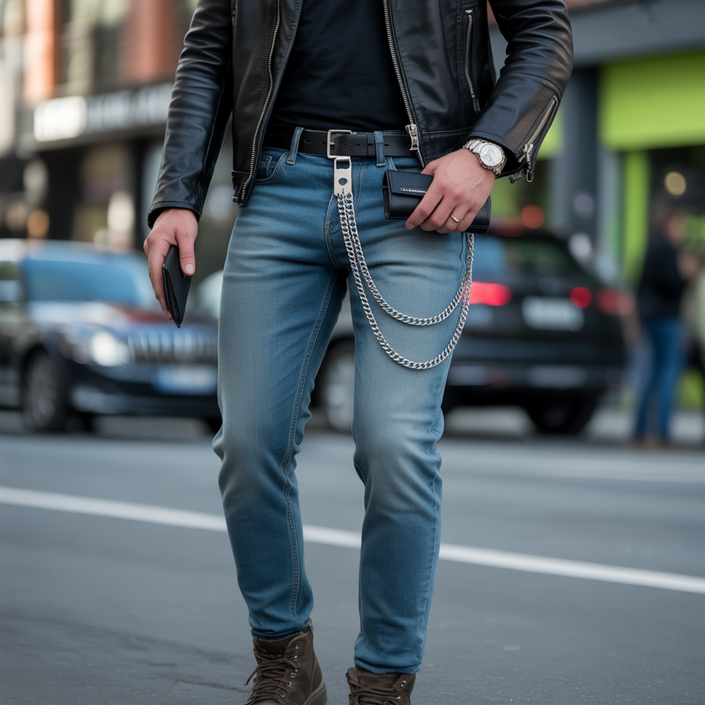 how to wear a jeans chain