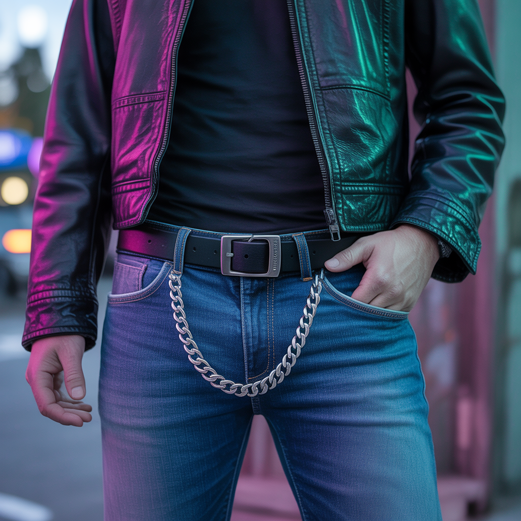 how to wear a jeans chain