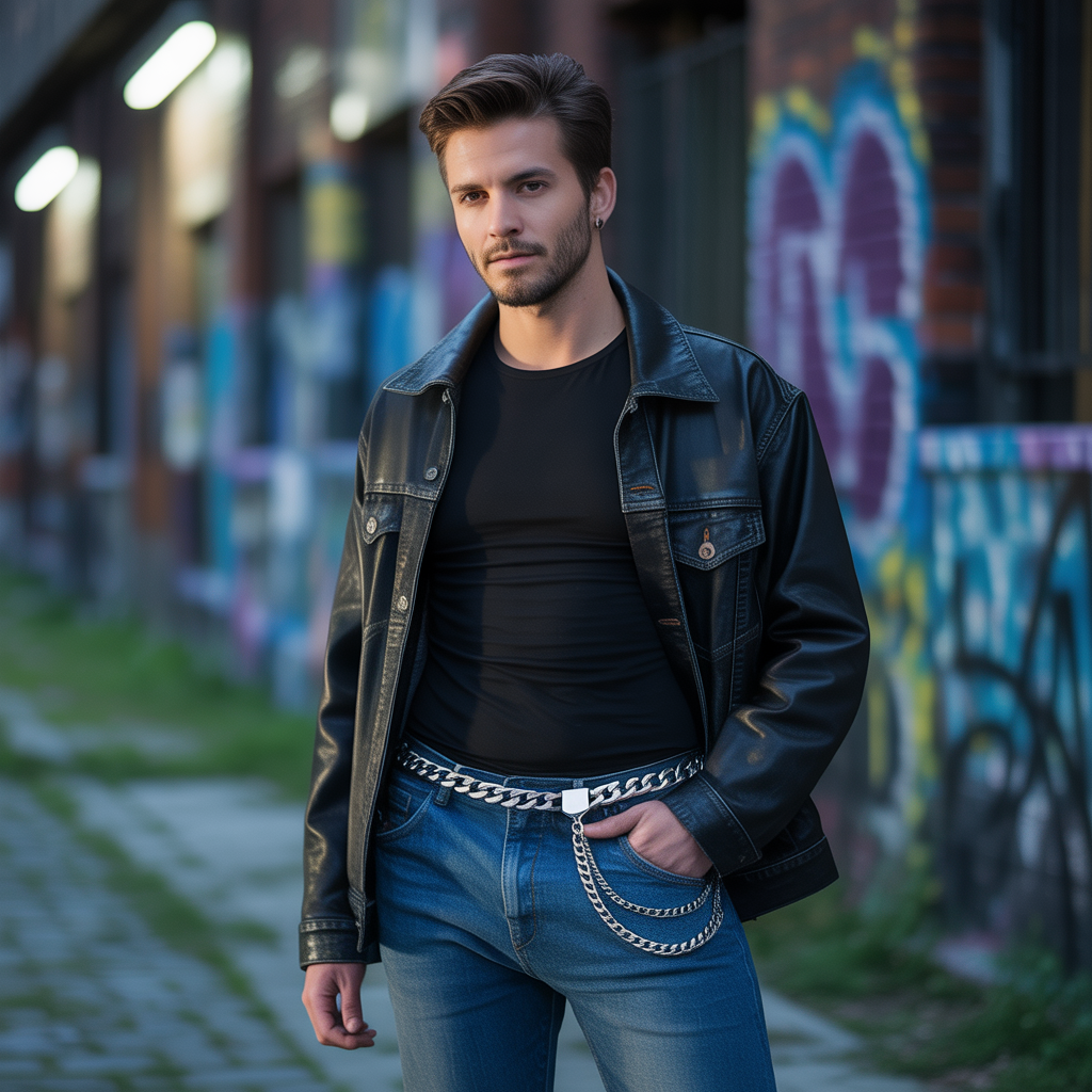 how to wear a jeans chain
