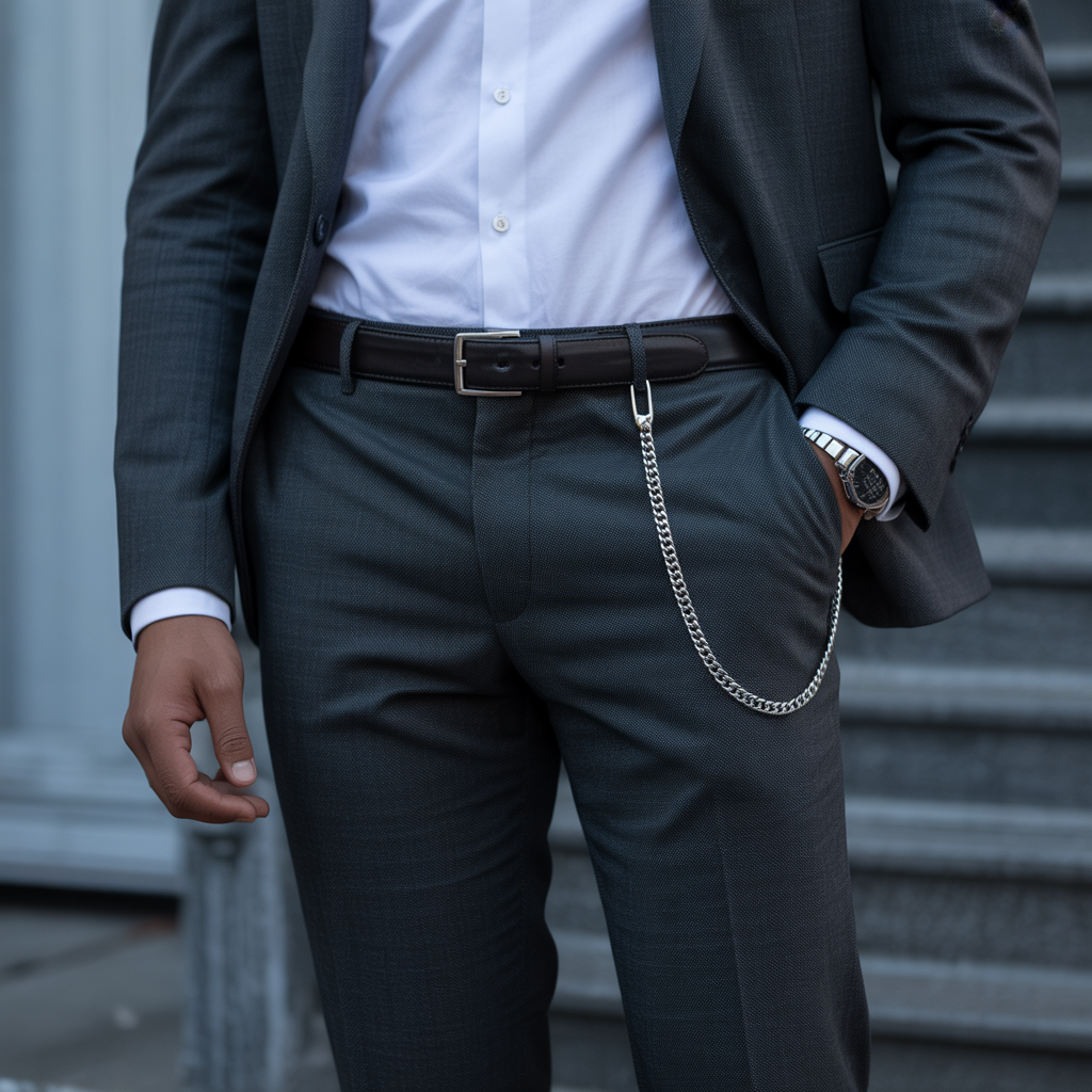 how to wear a pants chain