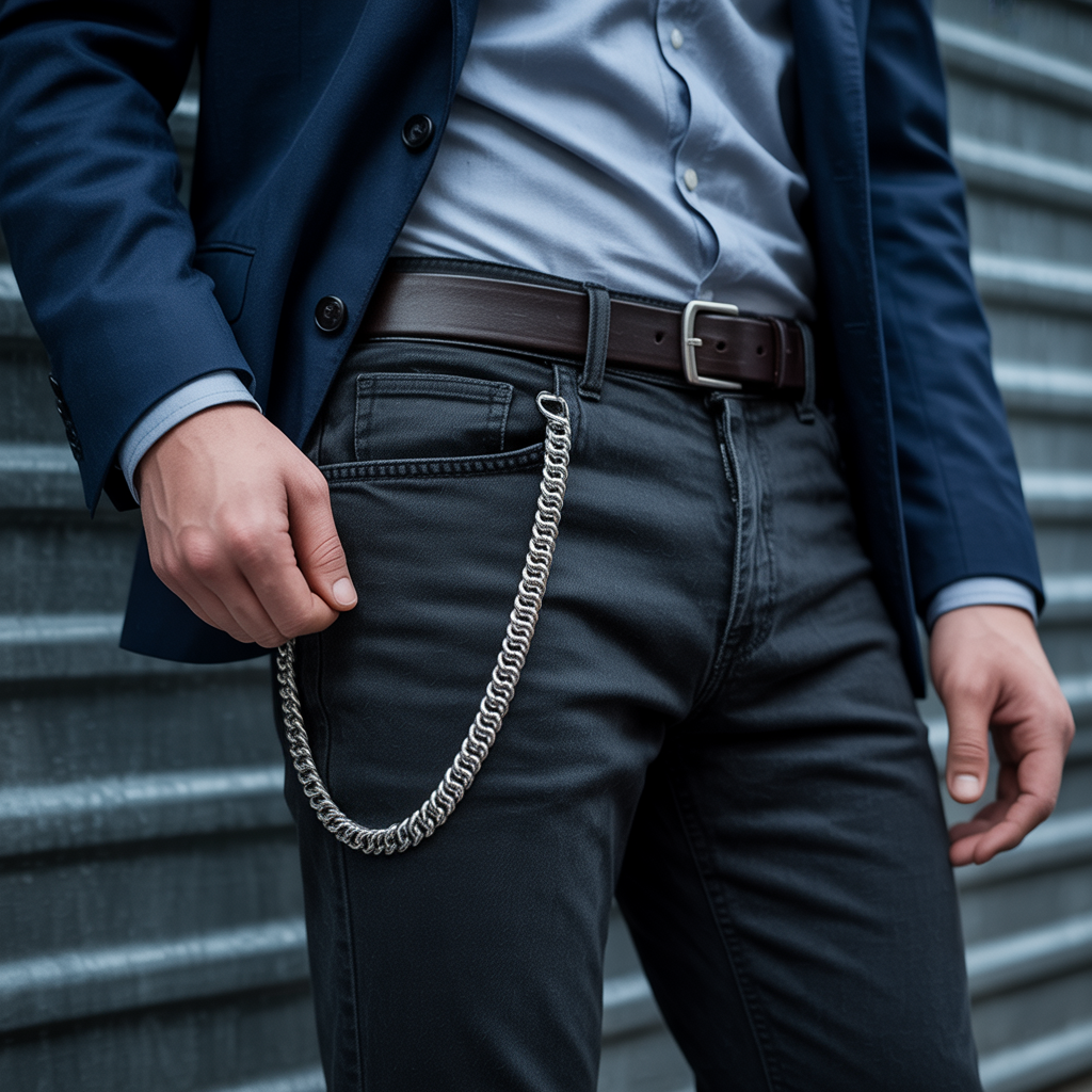 how to wear a pants chain