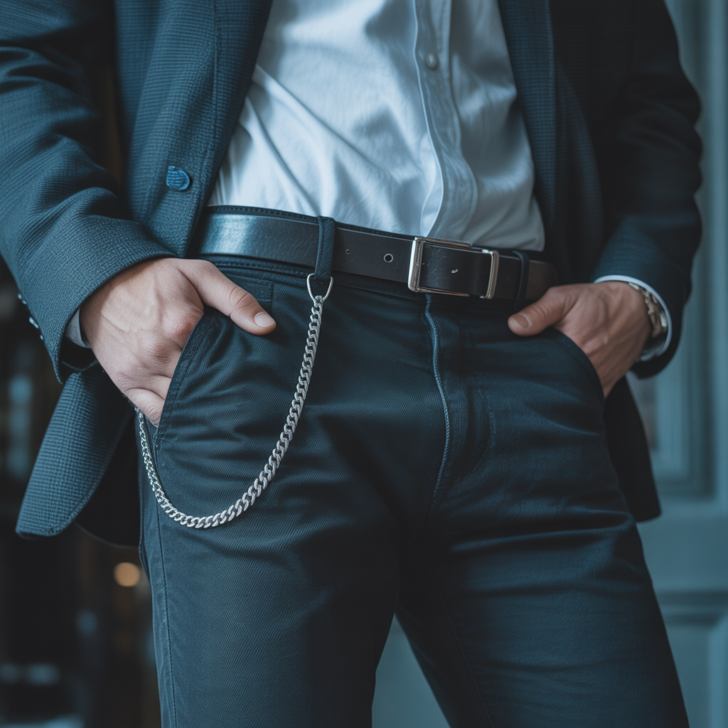 how to wear a pants chain
